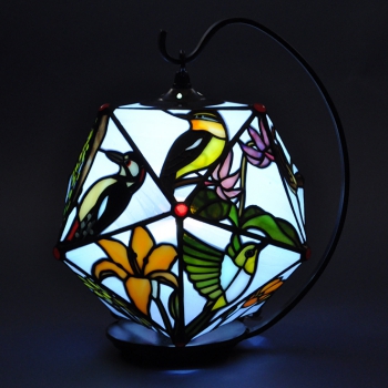 ステンドグラス 花 スタンドランプ 花鳥 四季