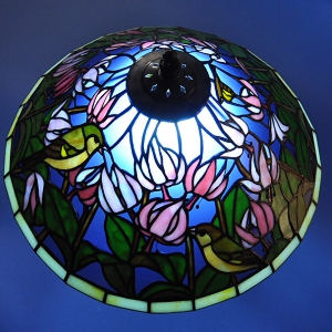 ステンドグラス 鳥 インテリア スタンドランプ 花鳥 カタクリ