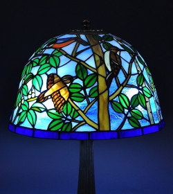 ステンドグラス 鳥 インテリア スタンドランプ 花鳥