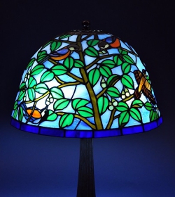 ステンドグラス 鳥 インテリア スタンドランプ 花鳥