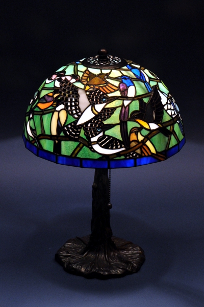 ステンドグラス 鳥 スタンドランプ 花鳥 バードサンクチュアリ