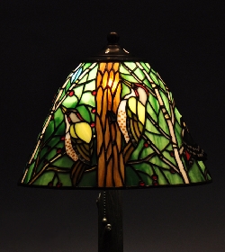 ステンドグラス 鳥 インテリア スタンドランプ 花鳥