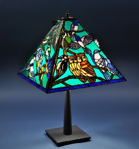 ステンドグラス 花 スタンドランプ 花鳥 四季