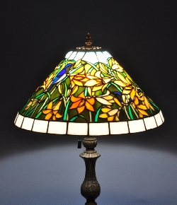 ステンドグラス 鳥 インテリア スタンドランプ 花鳥