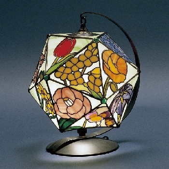ステンドグラス 花 スタンドランプ 花鳥 四季