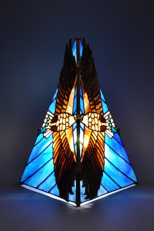 ステンドグラス 鳥 スタンドランプ 花鳥 オジロワシ 大空へ