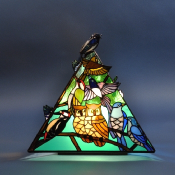 ステンドグラス 花 スタンドランプ 花鳥 四季