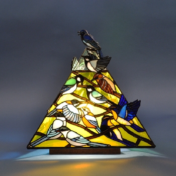 ステンドグラス 鳥 インテリア スタンドランプ 花鳥