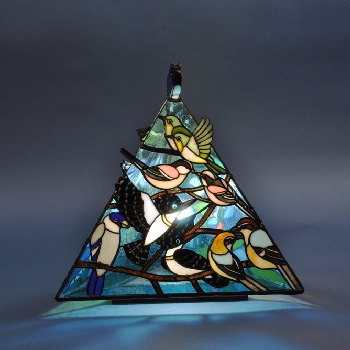 ステンドグラス 鳥 インテリア スタンドランプ 花鳥