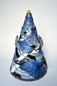 ステンドグラス 鶴 インテリア スタンドランプ 花鳥