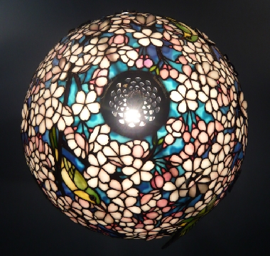 ステンドグラス 花 フロアスタンド ランプ 花鳥 四季 桜