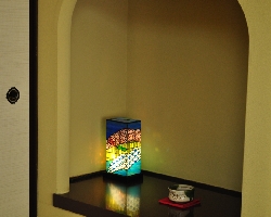 ステンドグラス 和室 行灯 花鳥 和風 ランプ