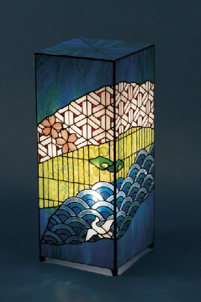 ステンドグラス 和室 行灯 花鳥 和風 玄関灯