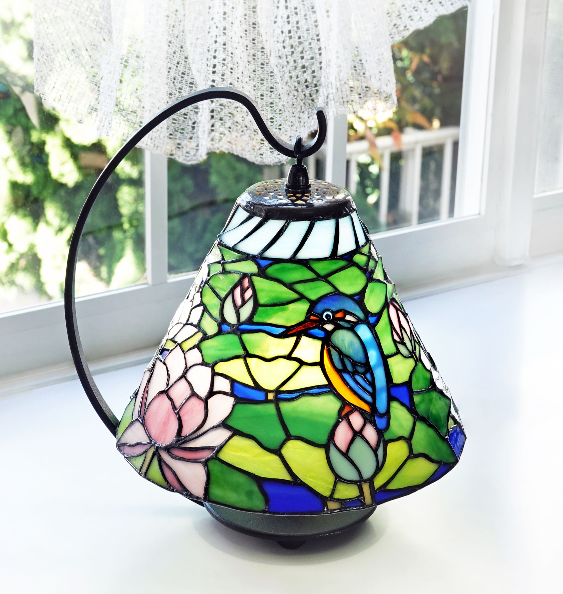ステンドグラス 花 スタンドランプ 花鳥 四季