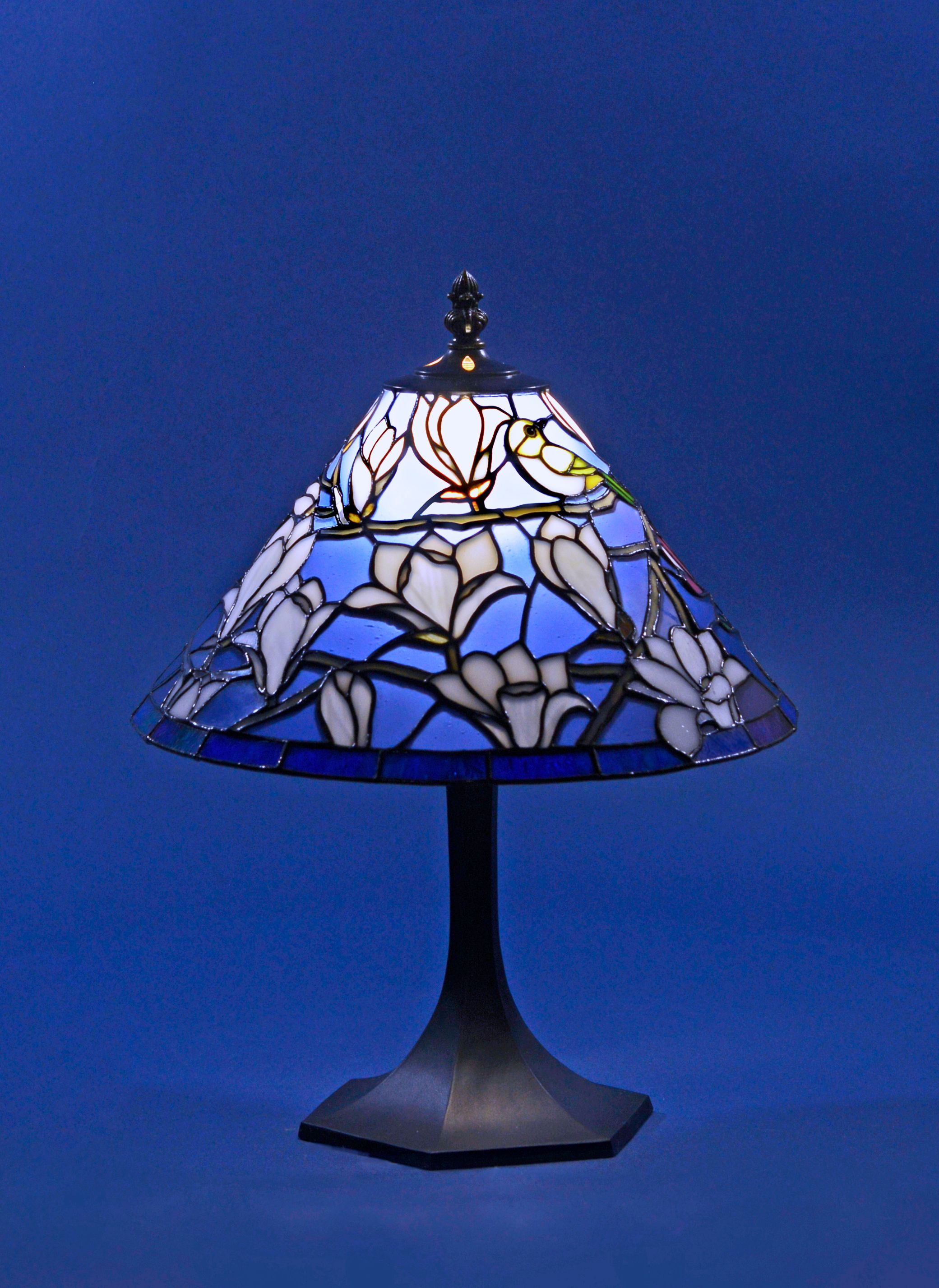 ステンドグラス 花 スタンドランプ 花鳥 春 モクレン