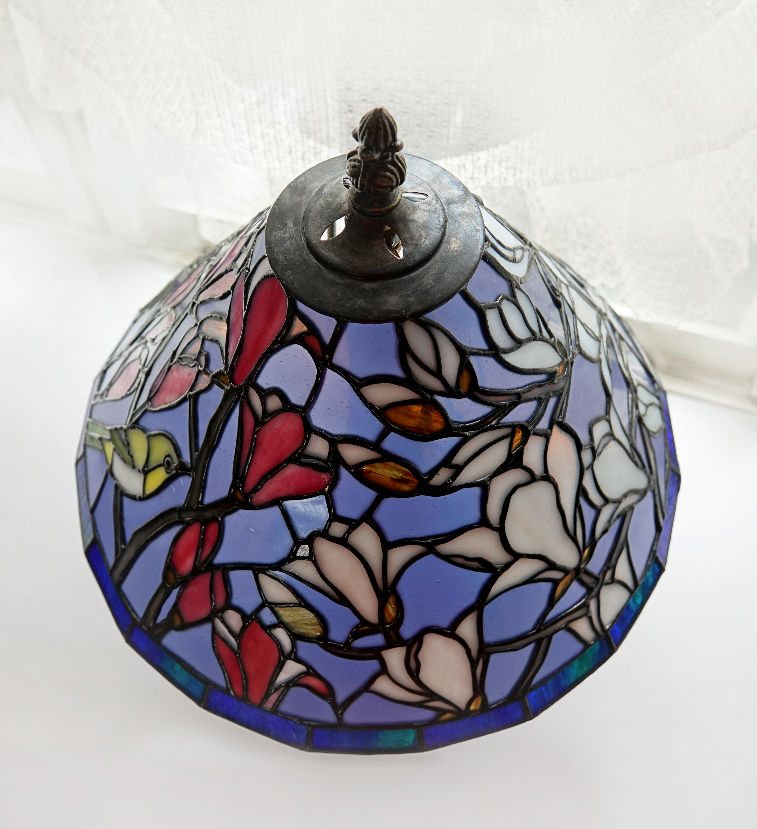 ステンドグラス 花 スタンドランプ 花鳥 春 モクレン