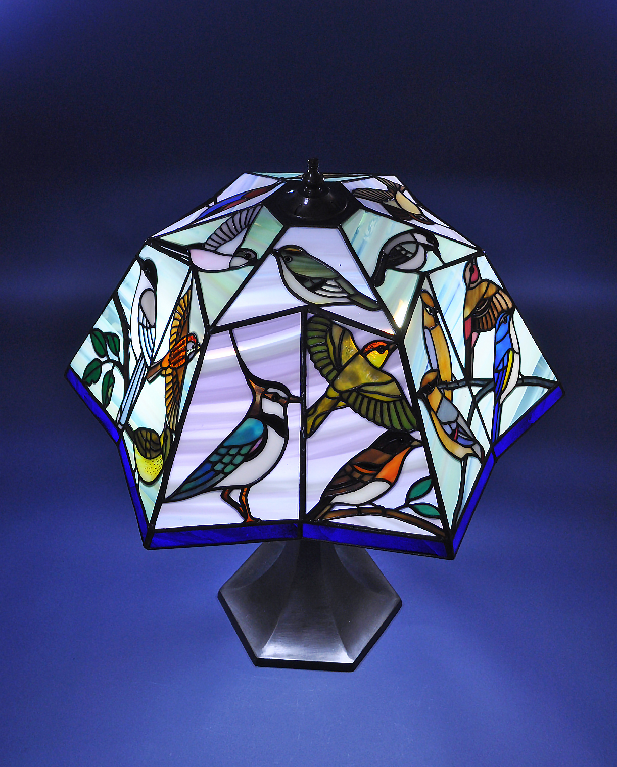 野鳥の楽園ランプ－ステンドグラス花鳥輪舞