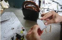 ガラスにテープを巻く