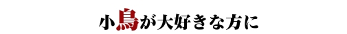 小鳥が大好きな方に